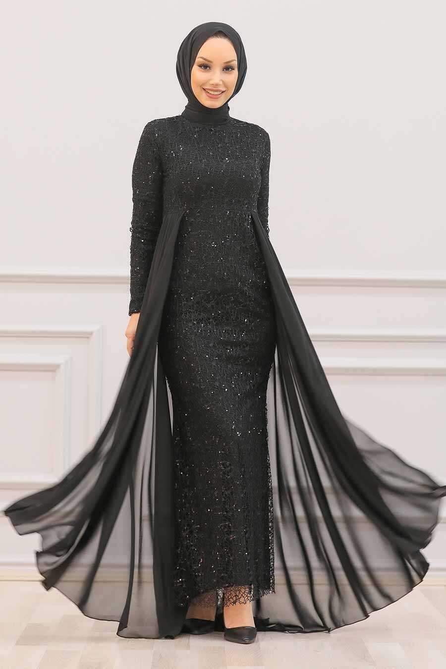Neva Style - Plus Size Black Modest Wedding Dress 90000S