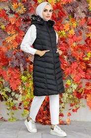 Black Hijab Inflatable Vest 1025S - Thumbnail