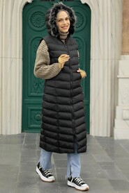 Black Hijab Inflatable Vest 1027S - Thumbnail