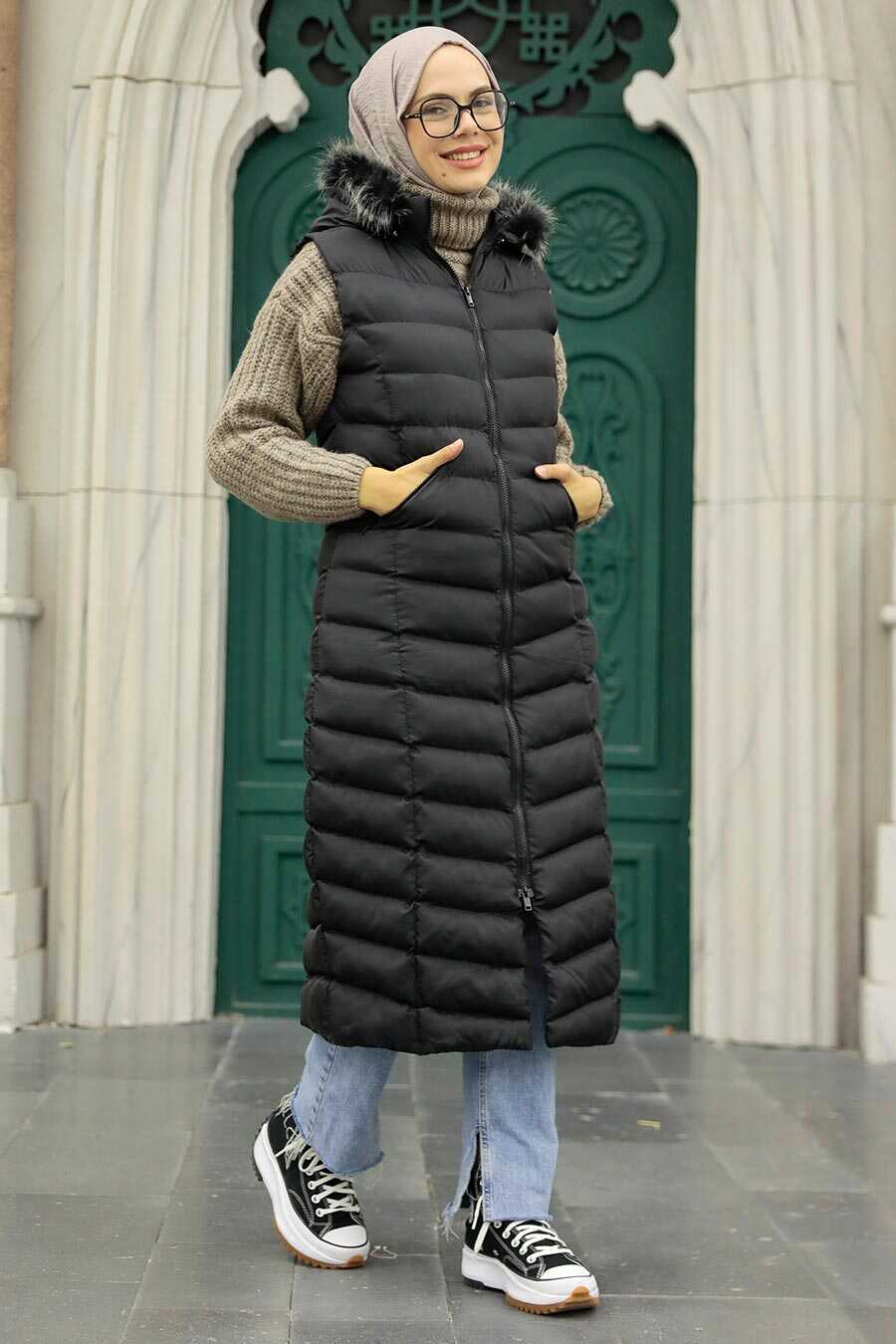 Black Hijab Inflatable Vest 1027S