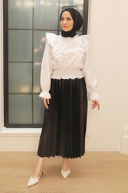 Black Hijab Skirt 4892S - Thumbnail