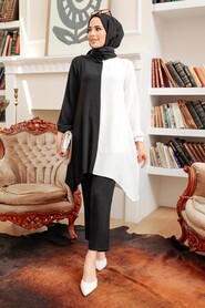Black Hijab Suit Dress 1307S - Thumbnail