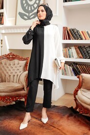 Black Hijab Suit Dress 1307S - Thumbnail