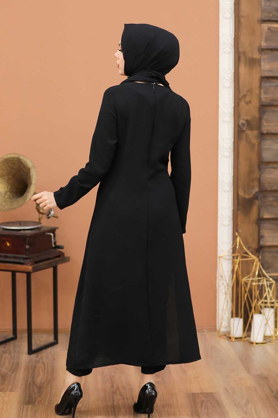 Black Hijab Suit Dress 15142S - Neva-style.com