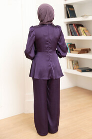 Purple Hijab Suit Dress 3457MOR - Thumbnail