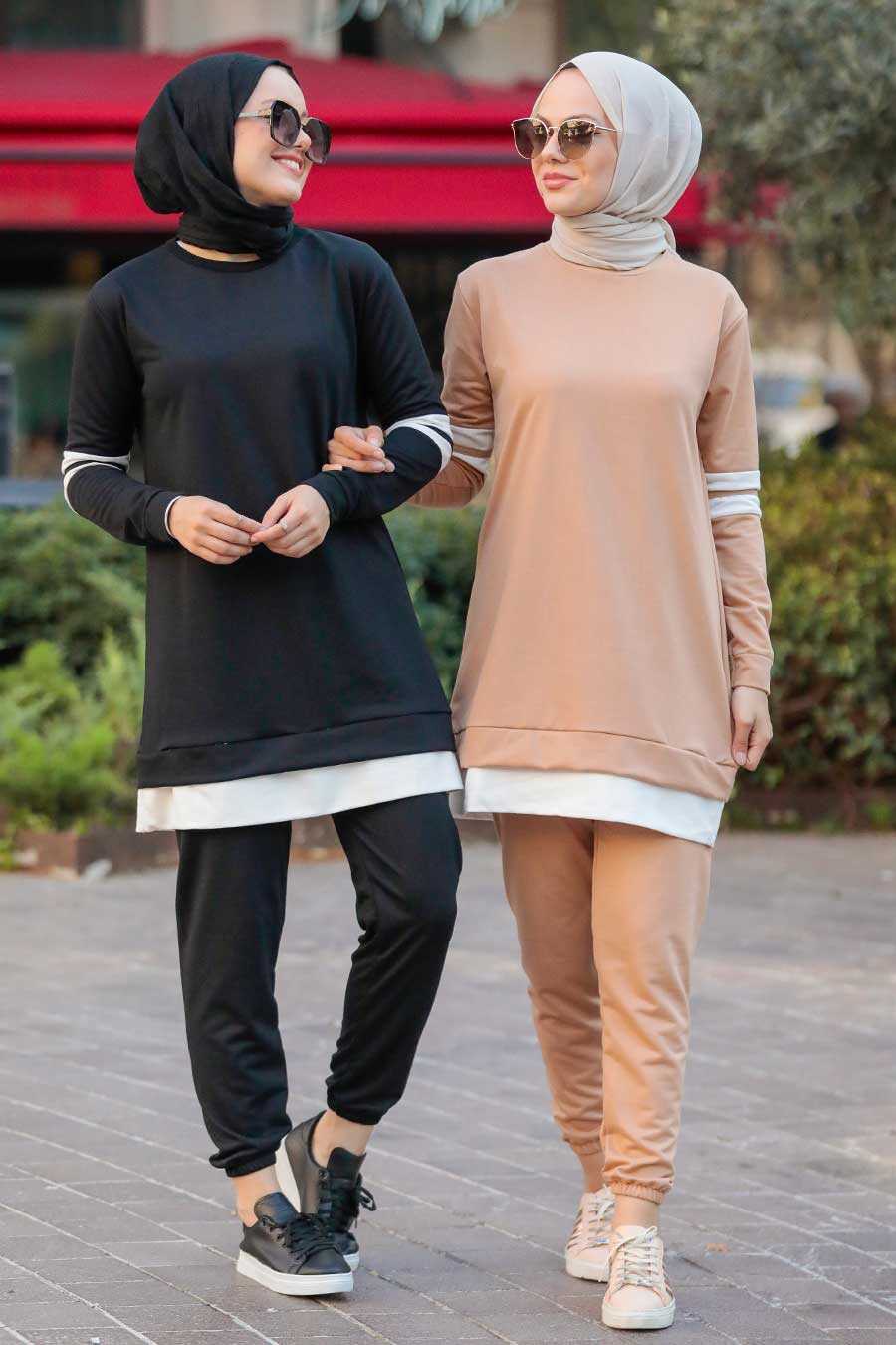 Black Hijab Suit Dress 55990S