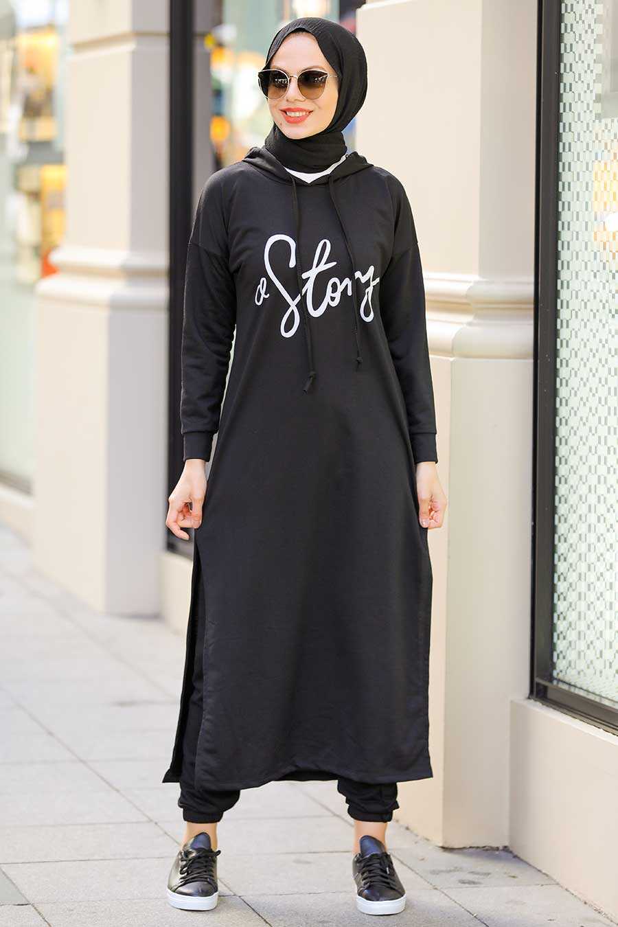 Black Hijab Suit Dress 56002S
