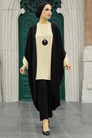 Black Hijab Triple Suit 52261S - Thumbnail
