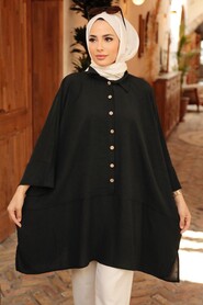 Black Hijab Tunic 1092S - Thumbnail