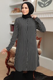 Black Hijab Tunic 11591S - Thumbnail