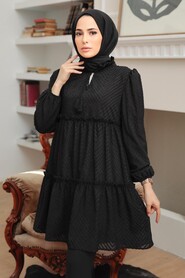 Black Hijab Tunic 1342S - Thumbnail