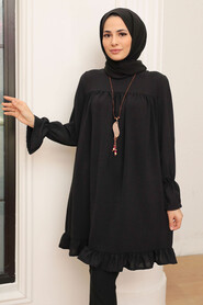 Black Hijab Tunic 40670S - Thumbnail