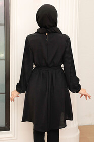 Black Hijab Tunic 41022S - Thumbnail