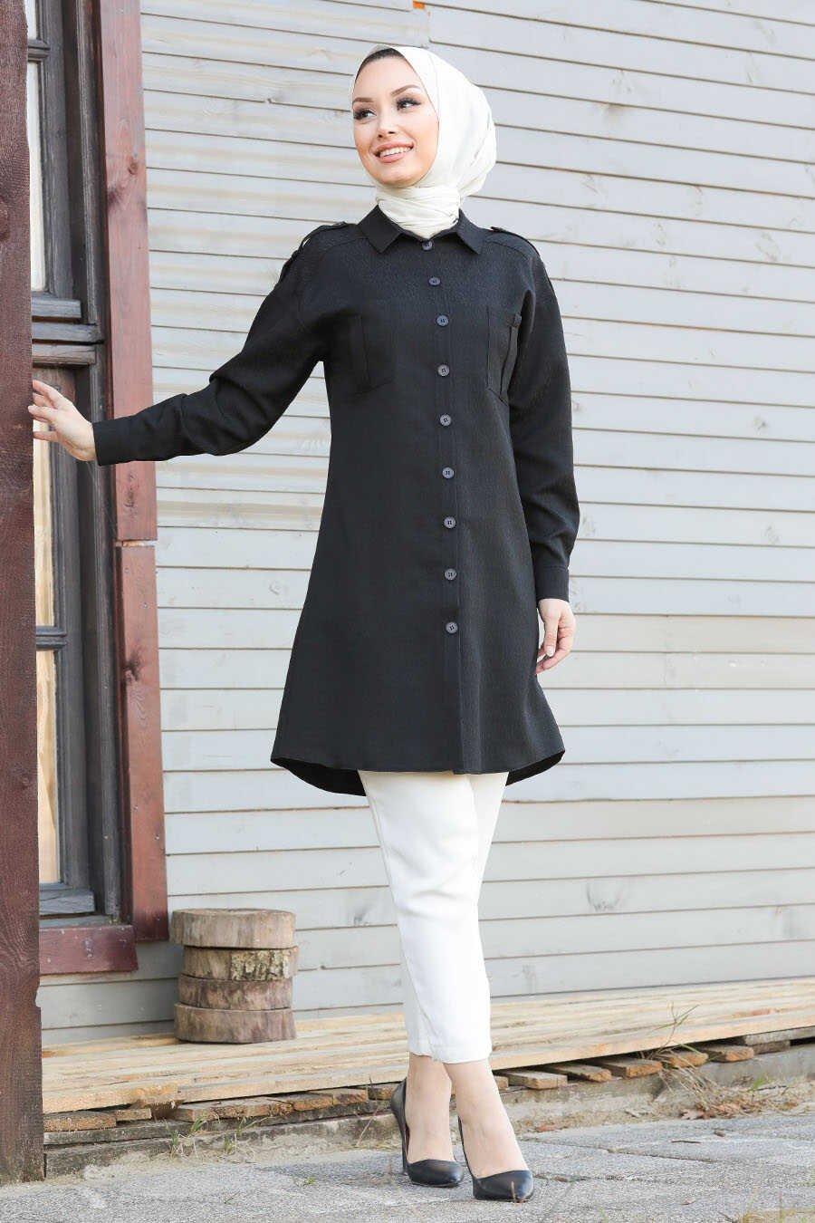Black Hijab Tunic 56060S - Neva-style.com