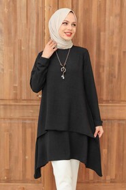 Black Hijab Tunic 14950S - Thumbnail