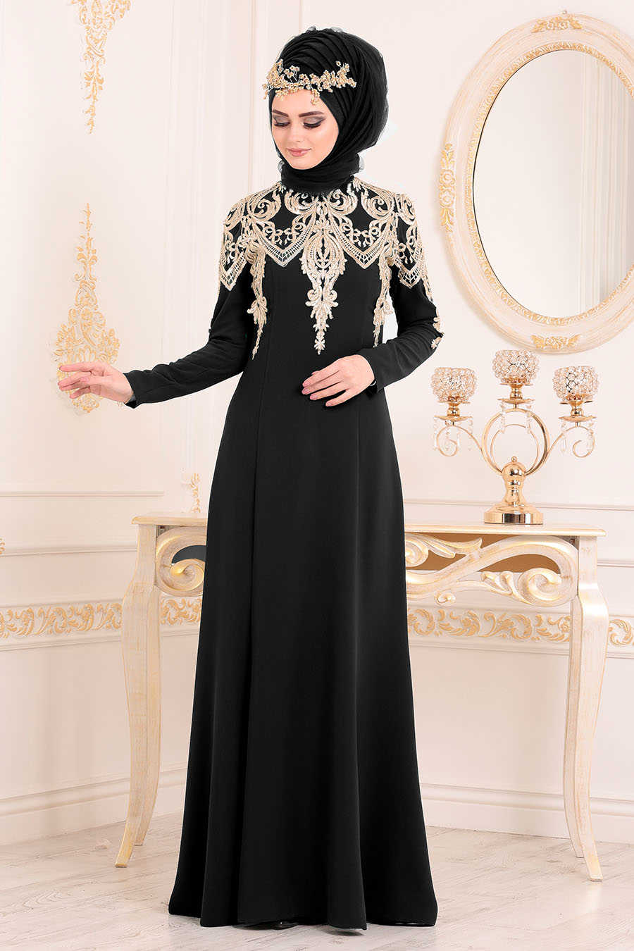 Neva Style - Stylish Black Islamic Clothing Prom Dress 20130S