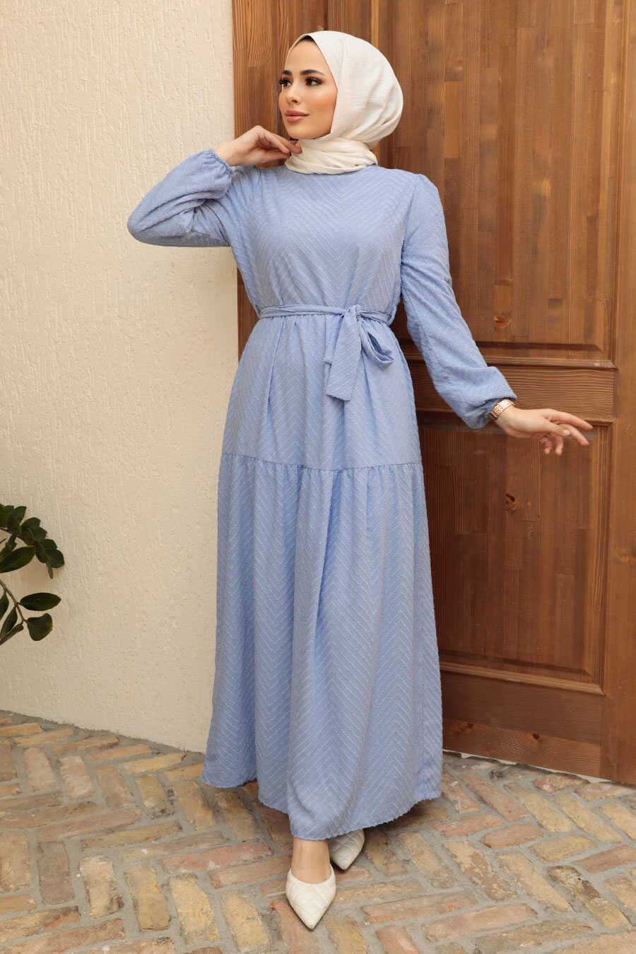 Blue Hijab Dress 13290M
