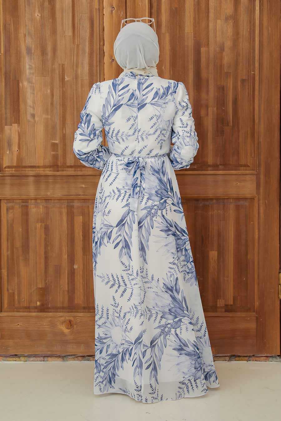 Blue Hijab Dress 279063M