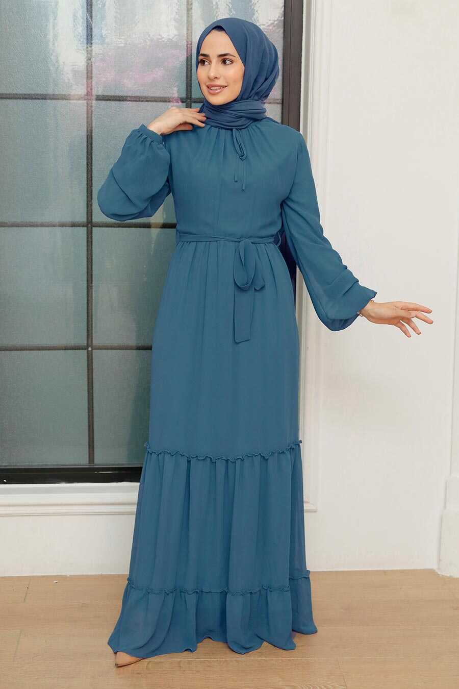 Blue Hijab Dress 5726M