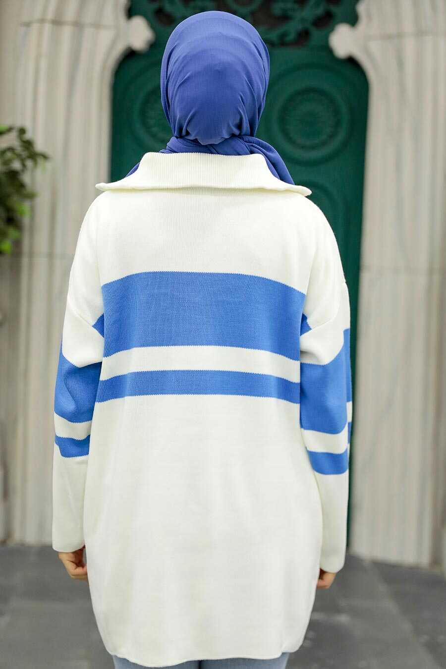 Blue Hijab Knitwear Tunic 26961M