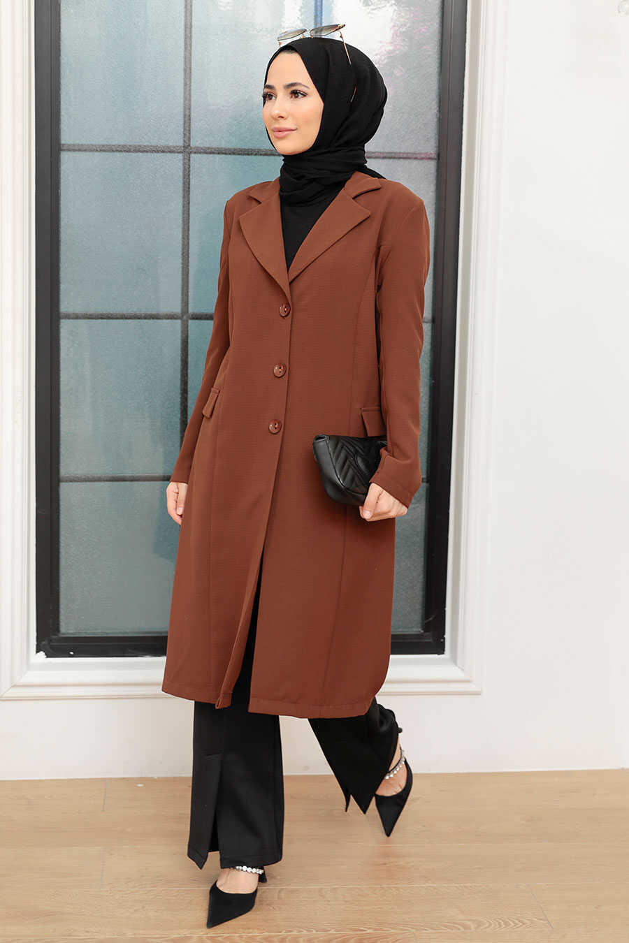 Brown Hijab Blazer Jacket 56950KH