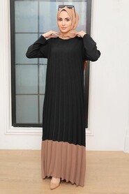 Brown Hijab Dress 7684KH - Thumbnail