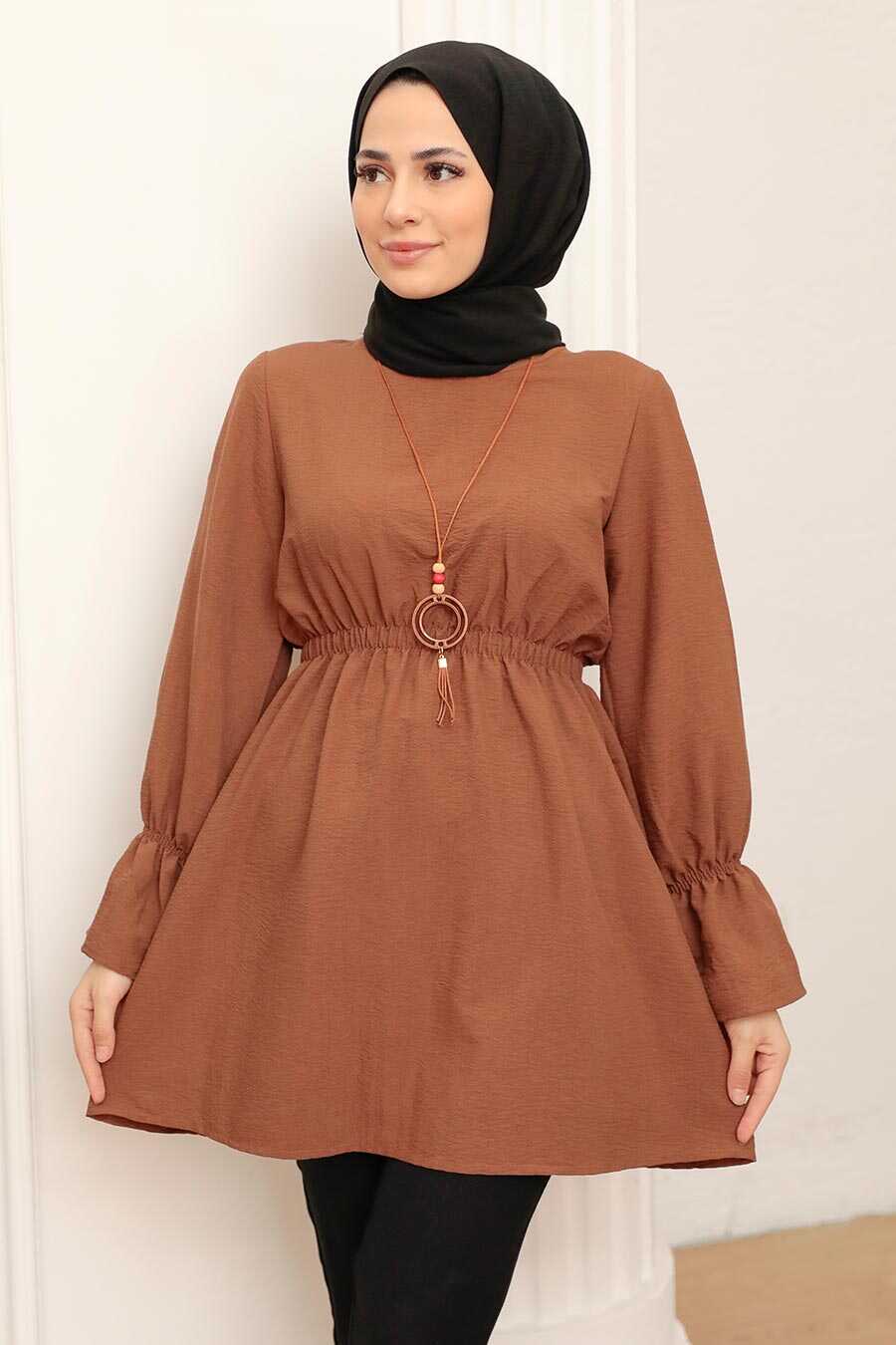 Brown Hijab Tunic 40461KH