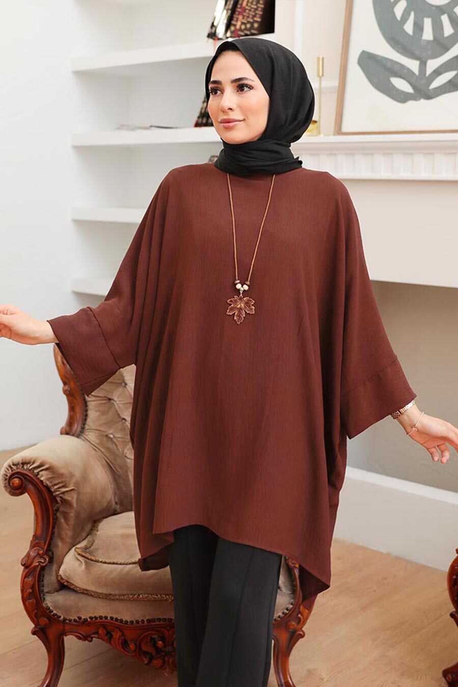 Brown Hijab Tunic 40760KH