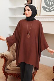 Brown Hijab Tunic 40760KH - Thumbnail