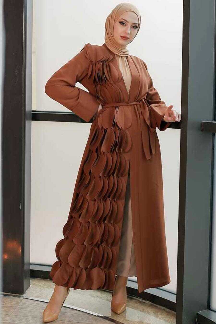 Brown Hijab Turkish Abaya 34930KH