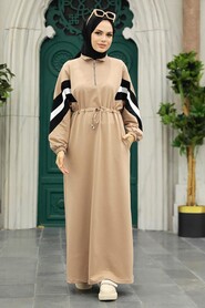 Camel Hijab Dress 13610C - Thumbnail