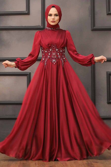 red muslim dress