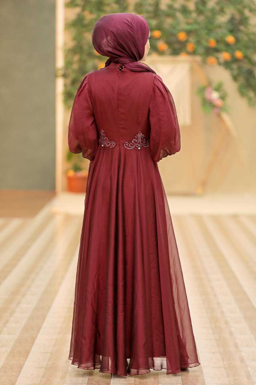 Claret Red Hijab Evening Dress Br Neva Style Com