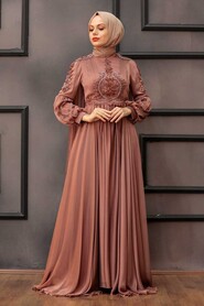 Cooper Hijab Evening Dress 2212BKR - Thumbnail