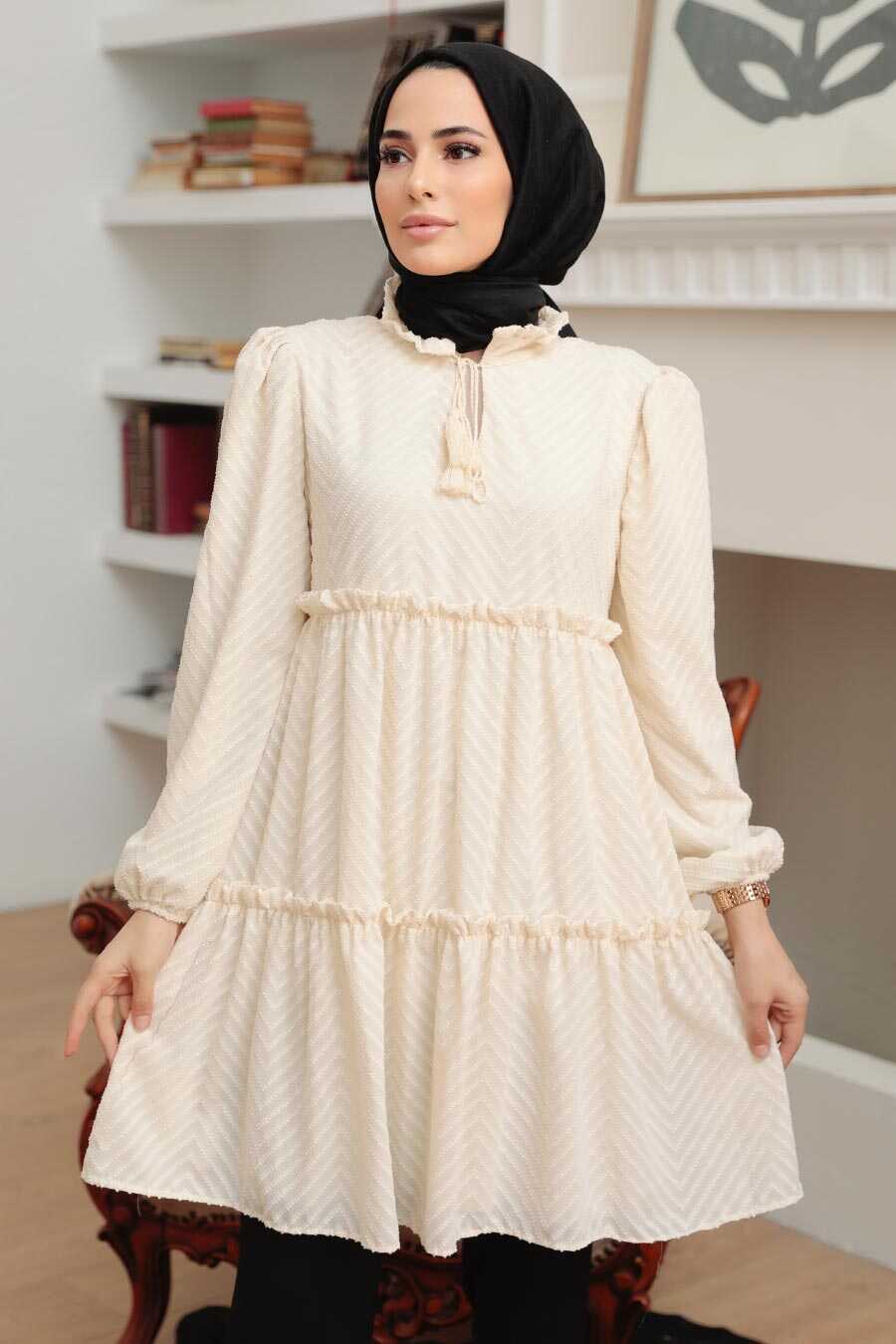 Crem Hijab Tunic 1342KR