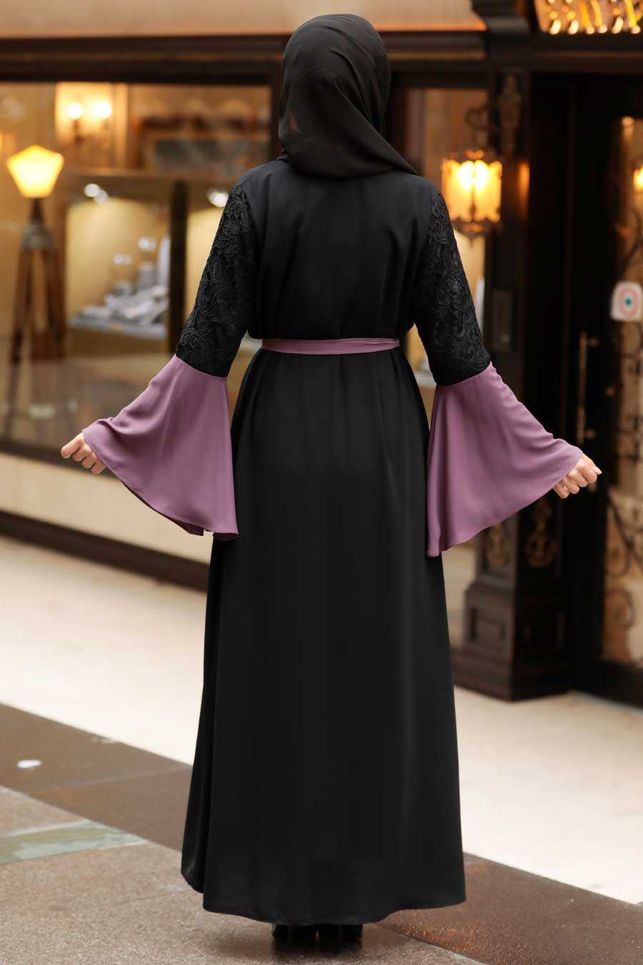 Dark Dusty Rose Hijab Abaya 55510KGK