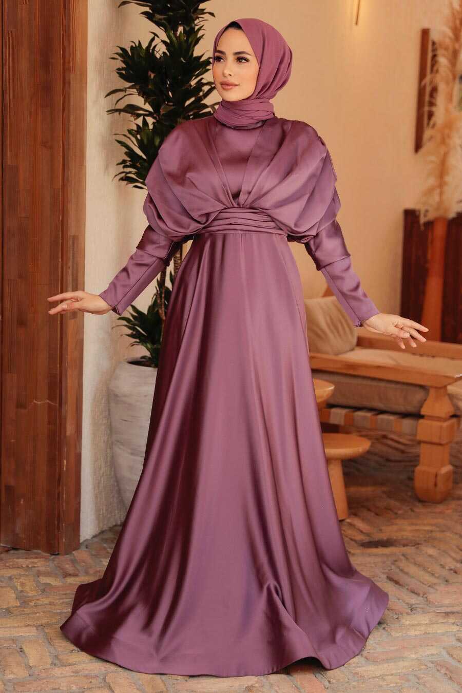  Dark Dusty Rose Hijab Evening Dress 22470KGK