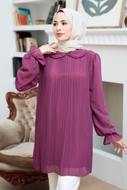 Dark Dusty Rose Hijab Tunic 20621KGK - Thumbnail
