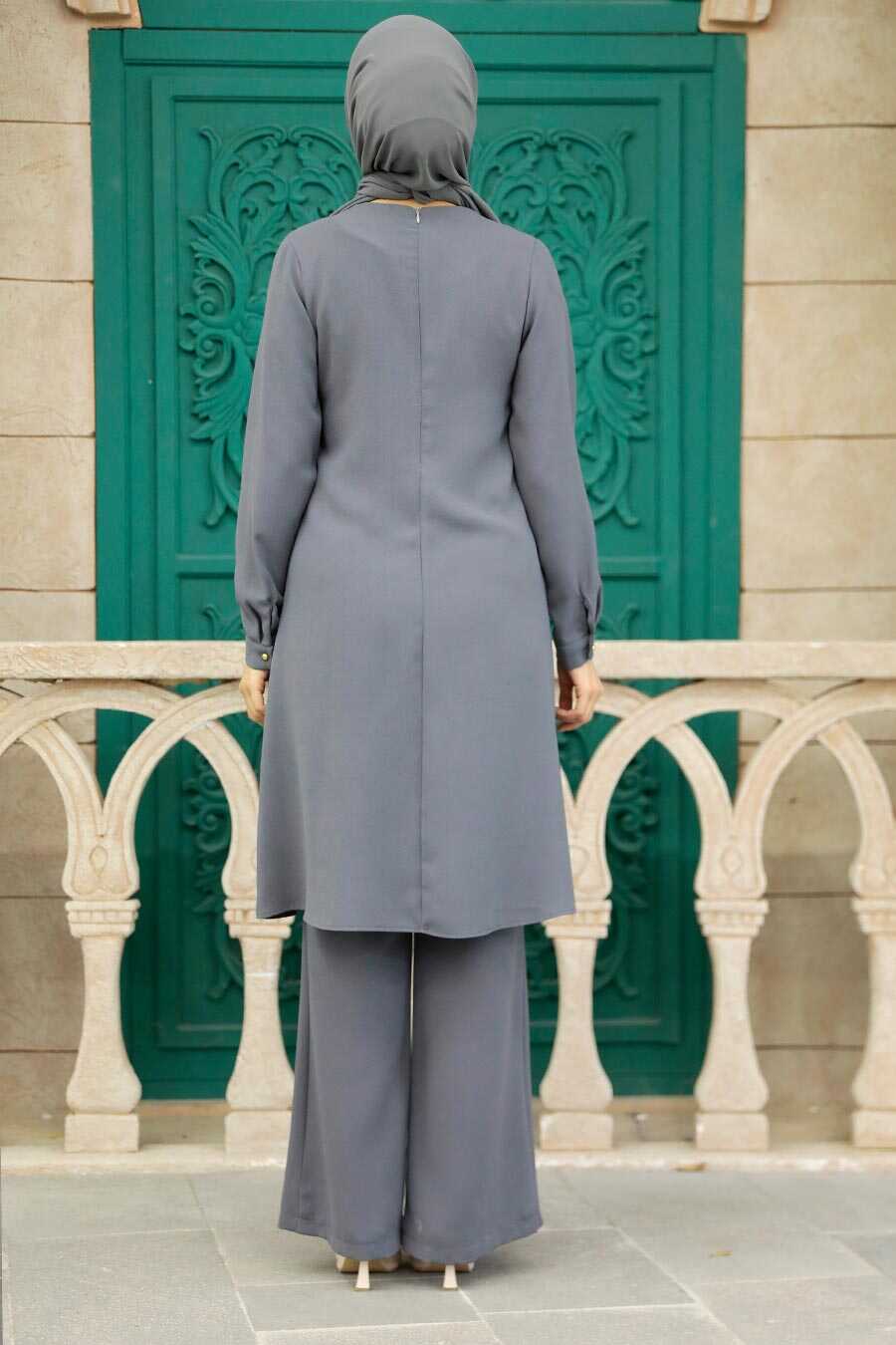 Dark Grey Hijab Double Suit 52301KGR