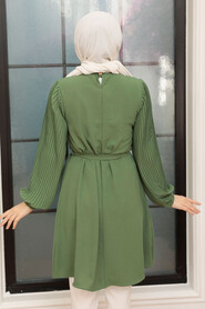 Dark Khaki Hijab Tunic 41022KHK - Thumbnail