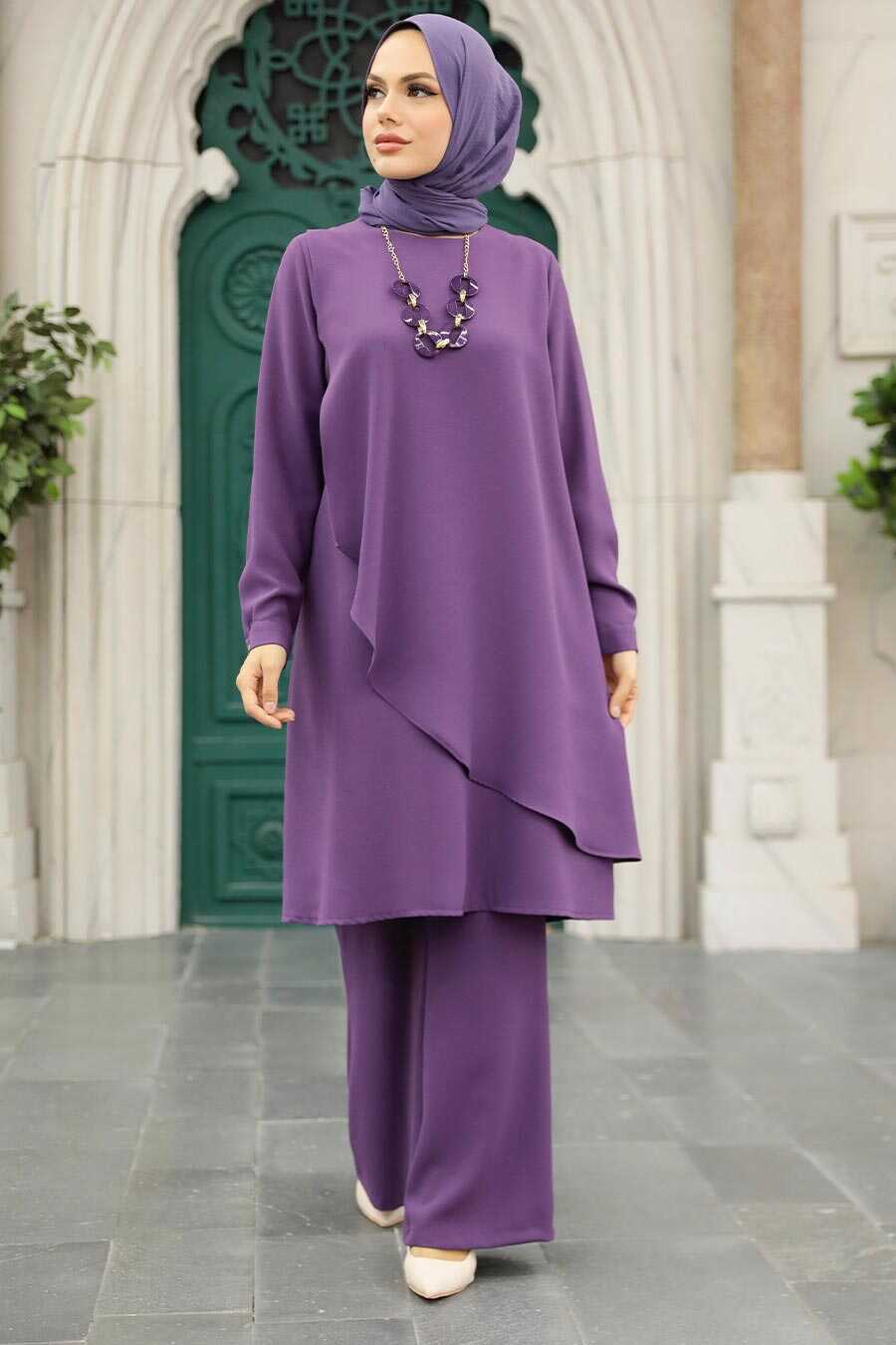 Dark Lila Hijab Double Suit 52301KLILA