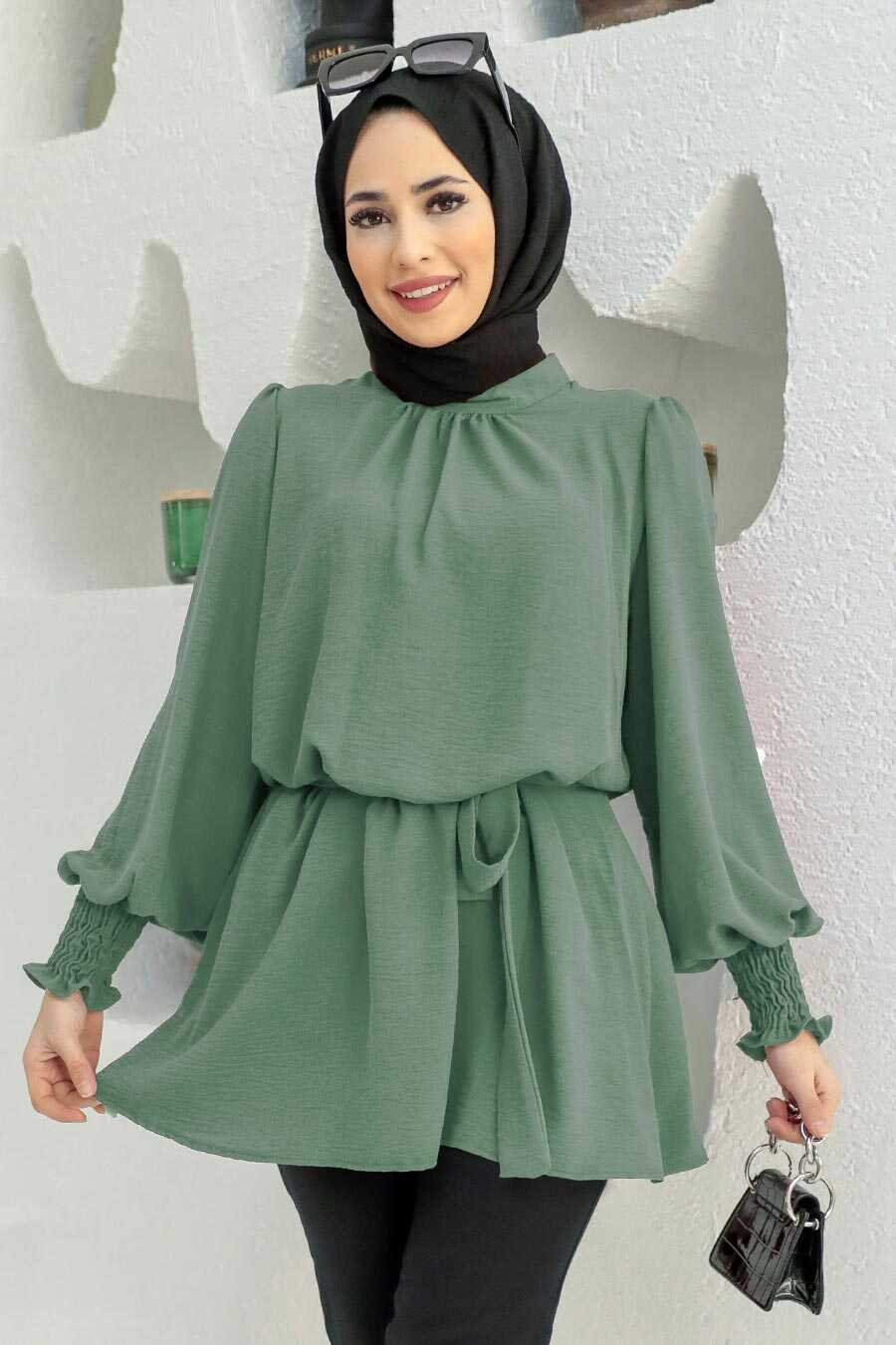 Dark Mint Hijab Tunic 3795KMINT