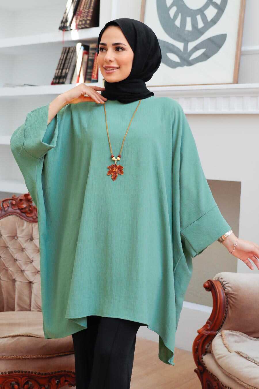 Dark Mint Hijab Tunic 40760KMINT