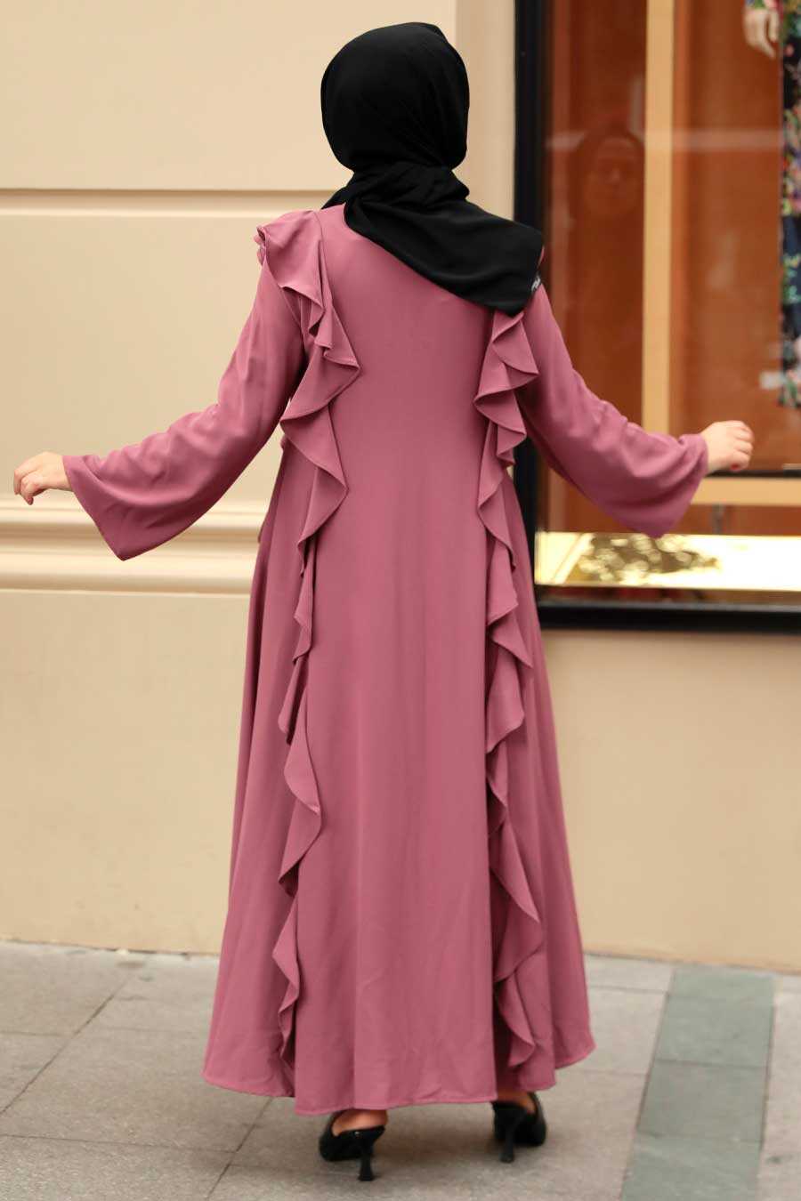 Dusty Rose Hijab Abaya 15402GK