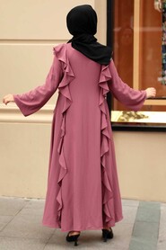 Dusty Rose Hijab Abaya 15402GK - Thumbnail