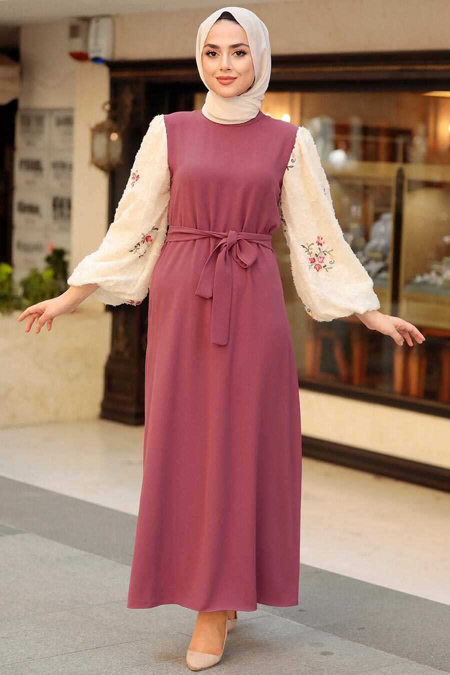 Dusty Rose Hijab Dress 12152GK