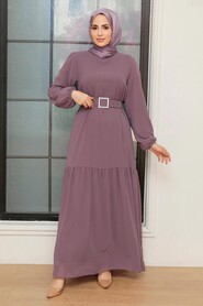 Dusty Rose Hijab Dress 20804GK - Thumbnail