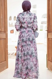 Dusty Rose Hijab Dress 279037GK - Thumbnail
