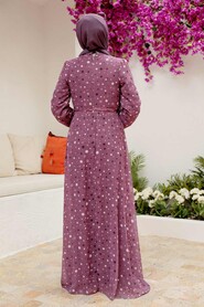 Dusty Rose Hijab Dress 279065GK - Thumbnail