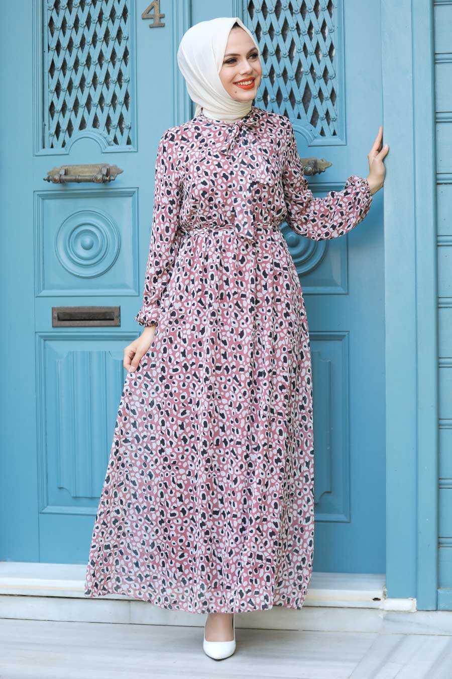 dusty pink hijab dress
